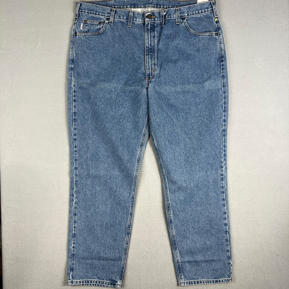 Carhartt Denim Jeans B18 STW Mens 46x32 (Fit 45x32) Traditional Fit Tapered Leg